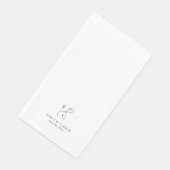 Serviette En Papier Élégant mariage Monogramme Logo Initiales Noms Dat (Coin)