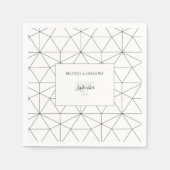 Serviette En Papier Élégant Mariage Motif géométrique (Devant)