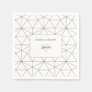 Serviette En Papier Élégant Mariage Motif géométrique