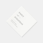 Serviette En Papier Élégant Mariage noir et blanc (Coin)