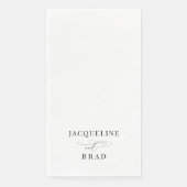 Serviette En Papier Élégant Mariage noir et blanc (Devant)