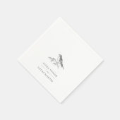 Serviette En Papier Elégant Mariage noir et blanc (Coin)