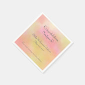 Serviette En Papier Elégant Mariage Nouveaux mariés Aquarelle rose jau (Coin)