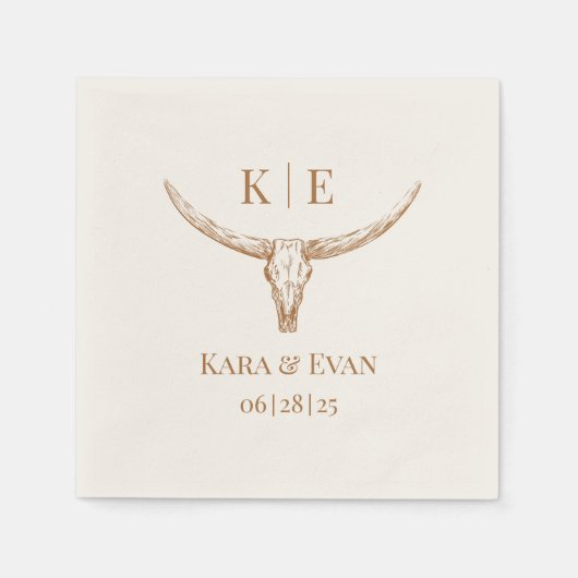 Serviette En Papier Élégant Mariage Occidental Serviettes personnalisé (Devant)