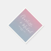 Serviette En Papier Élégant Mariage Ombre Rose Et Bleu Dusty (Coin)