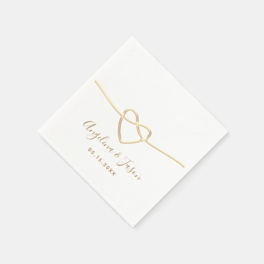 Serviette En Papier Élégant Mariage Or (Coin)