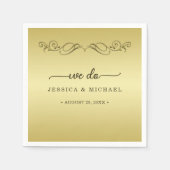 Serviette En Papier Elégant mariage Ornate Or Luxury (Devant)