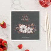 Serviette En Papier Élégant mariage papier floral Napkin (En situation)