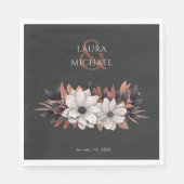Serviette En Papier Élégant mariage papier floral Napkin (Devant)