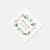 Serviette En Papier Élégant Mariage papillon Monarque (Coin)