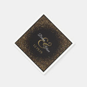 Serviette En Papier Élégant Mariage Parties scintillant or Monogramme (Coin)