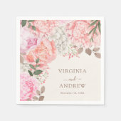 Serviette En Papier Elegant Mariage Peony (Devant)