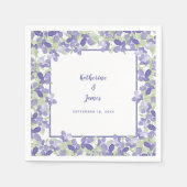 Serviette En Papier Elégant Mariage Périwinkle Aquarelle Papier Floral (Devant)