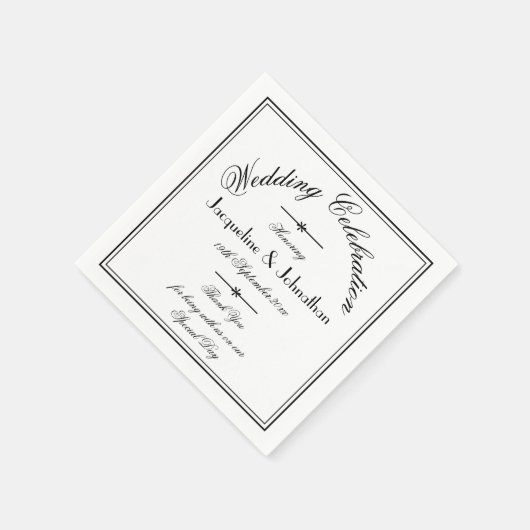 Serviette En Papier Élégant mariage personnalisé Merci papier Mariage (Coin)