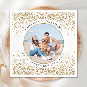 Serviette En Papier Elégant mariage personnalisé Parties scintillant d