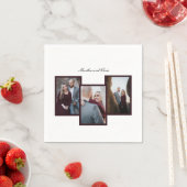 Serviette En Papier Élégant mariage photo Collage personnalisé 3 photo (En situation)