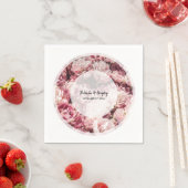 Serviette En Papier Élégant Mariage Pink Peonies (En situation)
