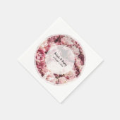 Serviette En Papier Élégant Mariage Pink Peonies (Coin)