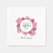 Serviette En Papier Élégant Mariage Pink Peonies (Devant)