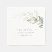 Serviette En Papier Élégant Mariage Printemps Vert M. Et Mme. (Devant)