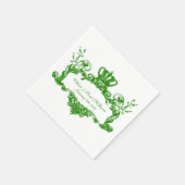Serviette En Papier Élégant Mariage Regal Green2 Papier texte serviett (Coin)