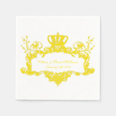Serviette En Papier Élégant Mariage Regal papier texte jaune serviette (Devant)