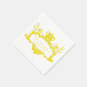 Serviette En Papier Élégant Mariage Regal papier texte jaune serviette (Coin)