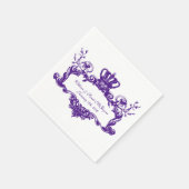 Serviette En Papier Élégant Mariage Regal Purple 2 Papier texte servie (Coin)