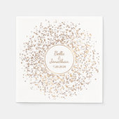 Serviette En Papier Élégant Mariage romantique Gold & Silver Confetti (Devant)