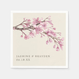 Serviette En Papier Élégant Mariage rose