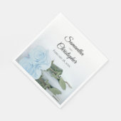 Serviette En Papier Élégant Mariage Rose bleu foncé long (Coin)