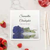 Serviette En Papier Élégant Mariage Rose Bleu Long Stemmed Marine (En situation)