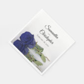 Serviette En Papier Élégant Mariage Rose Bleu Long Stemmed Marine (Coin)