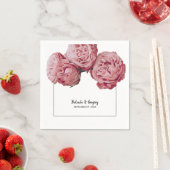 Serviette En Papier Élégant Mariage rose Roses (En situation)