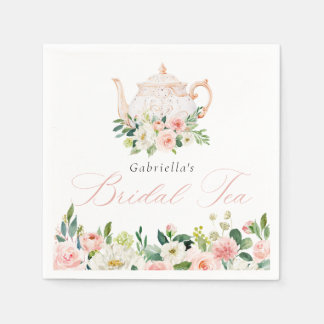 Serviette En Papier Elégant Mariage Rose Thé Shower de Mariage