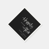 Serviette En Papier Élégant Mariage Script Napkins Heureux Jamais Aprè (Coin)