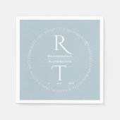Serviette En Papier Élégant Mariage simple gris blanc (Devant)
