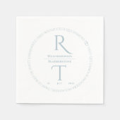 Serviette En Papier Élégant Mariage simple gris blanc (Devant)
