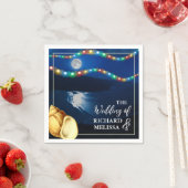 Serviette En Papier Elégant mariage sur la plage au clair de lune (En situation)