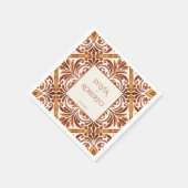 Serviette En Papier Élégant mariage Talavera mexicain en terre cuite (Coin)