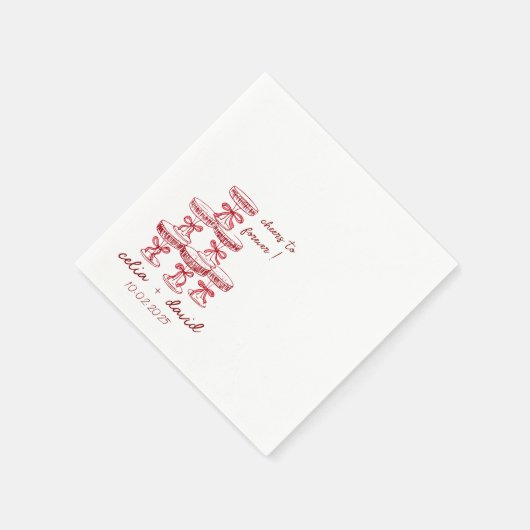 Serviette En Papier Élégant Mariage Tour Champagne (Coin)