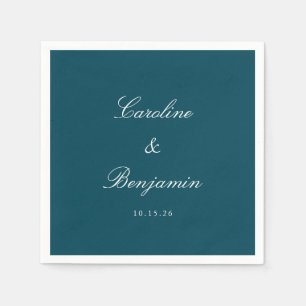 Serviette En Papier Élégant mariage Turquoise classique serviettes per