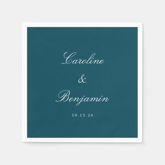 Serviette En Papier Élégant mariage Turquoise classique serviettes per (Devant)