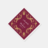 Serviette En Papier Élégant Mariage victorien (Coin)