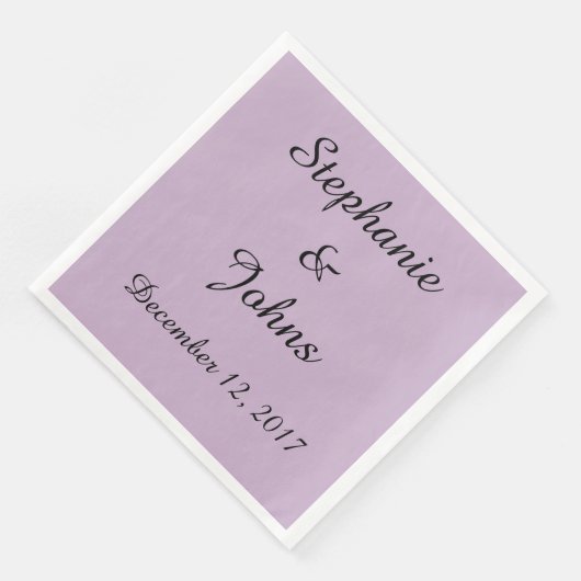Serviette En Papier Élégant Mariage violet pâle Simple mignon tendance (Coin)