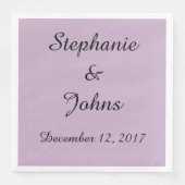 Serviette En Papier Élégant Mariage violet pâle Simple mignon tendance (Devant)