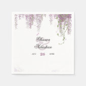 Serviette En Papier Élégant Mariage violet Wisteria (Devant)