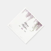 Serviette En Papier Élégant Mariage violet Wisteria (Coin)