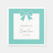 Serviette En Papier Elégant Mariée & Co. Fête des mariées Turquoise Bl (Devant)