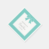 Serviette En Papier Elégant Mariée & Co. Fête des mariées Turquoise Bl (Coin)